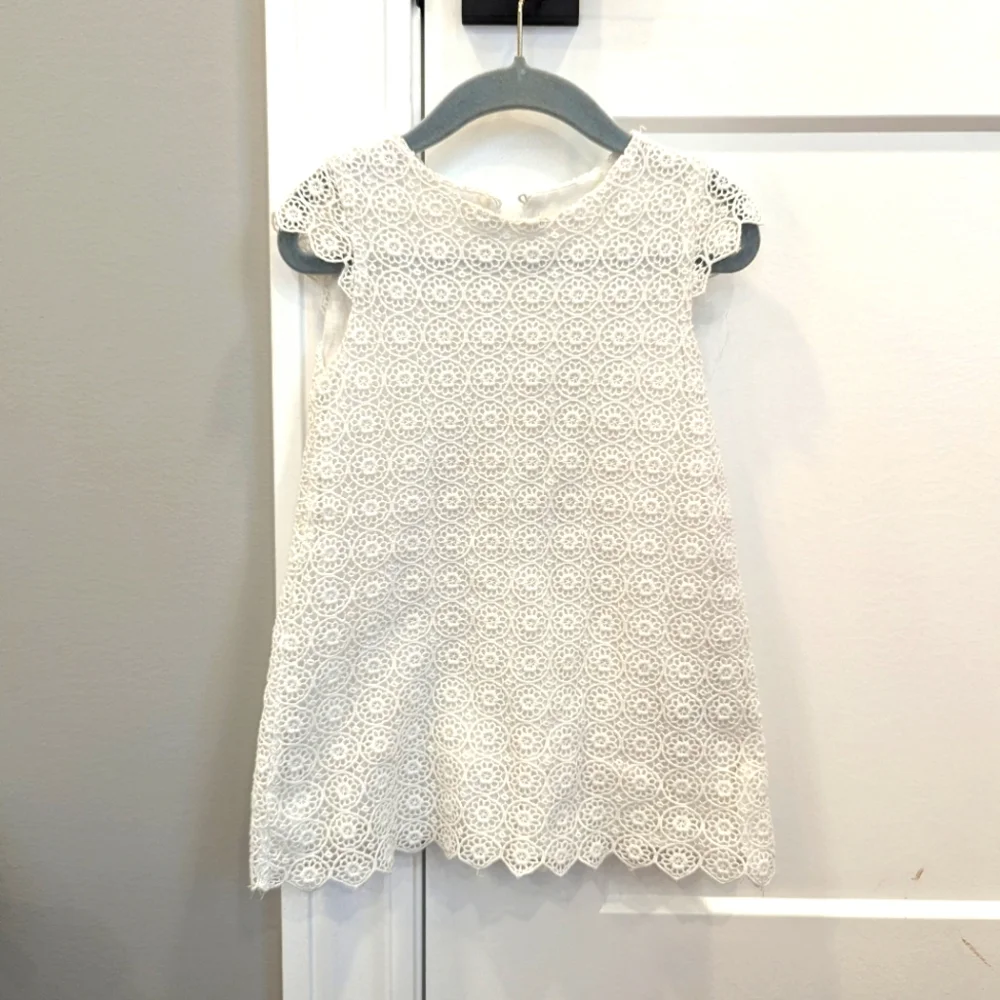 ZARA girls white lace dress size 2/3 baptism christening wedding